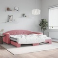 vidaXL, vidaXL Tagesbett Ausziehbar Rosa 100x200 cm Samt