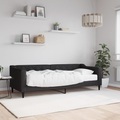 vidaXL, vidaXL Tagesbett mit Matratze Schwarz 80x200 cm Stoff
