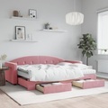 vidaXL, vidaXL Tagesbett Ausziehbar mit Schubladen Rosa 80x200 cm Samt