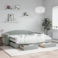 vidaXL, vidaXL Tagesbett Ausziehbar mit Schubladen Hellgrau 80x200 cm Samt