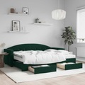 vidaXL, vidaXL Tagesbett Ausziehbar mit Schubladen Dunkelgrün 80x200 cm Samt