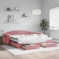 vidaXL, vidaXL Tagesbett Ausziehbar mit Schubladen Rosa 100x200 cm Samt
