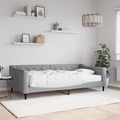 vidaXL, vidaXL Tagesbett mit Matratze Hellgrau 100x200 cm Stoff