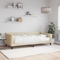 vidaXL, vidaXL Tagesbett mit Matratze Creme 90x200 cm Stoff