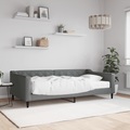 vidaXL, vidaXL Tagesbett mit Matratze Dunkelgrau 100x200 cm Stoff