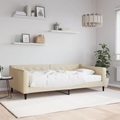 vidaXL, vidaXL Tagesbett mit Matratze Creme 100x200 cm Stoff