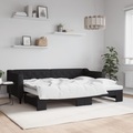 vidaXL, vidaXL Tagesbett Ausziehbar Schwarz 80x200 cm Stoff