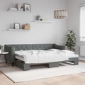 vidaXL, vidaXL Tagesbett Ausziehbar Dunkelgrau 80x200 cm Stoff