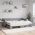 vidaXL, vidaXL Tagesbett Ausziehbar Taupe 80x200 cm Stoff