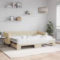 vidaXL, vidaXL Tagesbett Ausziehbar Creme 80x200 cm Stoff
