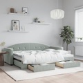 vidaXL, vidaXL Tagesbett Ausziehbar mit Schubladen Hellgrau 80x200 cm Samt