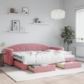vidaXL, vidaXL Tagesbett Ausziehbar mit Schubladen Rosa 80x200 cm Samt