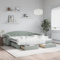 vidaXL, vidaXL Tagesbett Ausziehbar mit Schubladen Hellgrau 90x200 cm Samt