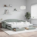 vidaXL, vidaXL Tagesbett Ausziehbar mit Schubladen Hellgrau 100x200 cm Samt