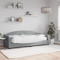 vidaXL, vidaXL Tagesbett mit Matratze Hellgrau 80x200 cm Stoff