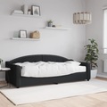 vidaXL, vidaXL Tagesbett mit Matratze Schwarz 90x200 cm Stoff