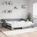 vidaXL, vidaXL Tagesbett Ausziehbar Hellgrau 100x200 cm Stoff