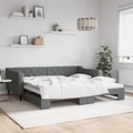 vidaXL, vidaXL Tagesbett Ausziehbar Dunkelgrau 100x200 cm Stoff