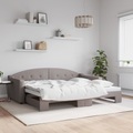 vidaXL, vidaXL Tagesbett Ausziehbar Taupe 90x200 cm Stoff