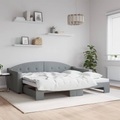 vidaXL, vidaXL Tagesbett Ausziehbar Hellgrau 90x200 cm Stoff