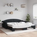 vidaXL, vidaXL Tagesbett Ausziehbar Schwarz 100x200 cm Stoff