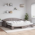 vidaXL, vidaXL Tagesbett Ausziehbar mit Matratzen Taupe 100x200 cm Stoff