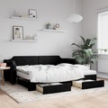 vidaXL, vidaXL Tagesbett Ausziehbar mit Schubladen Schwarz 80x200 cm Stoff