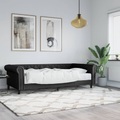 vidaXL, vidaXL Tagesbett mit Matratze Schwarz 90x200 cm Kunstleder