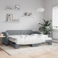 vidaXL, vidaXL Tagesbett Ausziehbar Hellgrau 80x200 cm Stoff