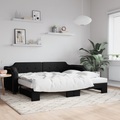 vidaXL, vidaXL Tagesbett Ausziehbar Schwarz 80x200 cm Stoff