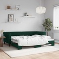 vidaXL, vidaXL Tagesbett Ausziehbar Dunkelgrün 90x200 cm Samt