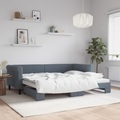 vidaXL, vidaXL Tagesbett Ausziehbar Dunkelgrau 90x200 cm Samt