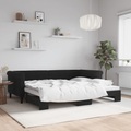 vidaXL, vidaXL Tagesbett Ausziehbar Schwarz 90x200 cm Samt