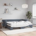 vidaXL, vidaXL Tagesbett Ausziehbar mit Matratzen Dunkelgrau 80x200 cm Samt