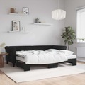 vidaXL, vidaXL Tagesbett Ausziehbar mit Matratzen Schwarz 80x200 cm Samt