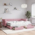 vidaXL, vidaXL Tagesbett Ausziehbar mit Schubladen Rosa 80x200 cm Samt
