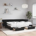 vidaXL, vidaXL Tagesbett Ausziehbar mit Schubladen Schwarz 80x200 cm Samt