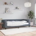 vidaXL, vidaXL Tagesbett mit Matratze Dunkelgrau 90x200 cm Samt