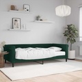 vidaXL, vidaXL Tagesbett mit Matratze Dunkelgrün 90x200 cm Samt