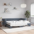 vidaXL, vidaXL Tagesbett Ausziehbar Dunkelgrau 80x200 cm Samt