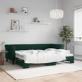 vidaXL, vidaXL Tagesbett Ausziehbar Dunkelgrün 80x200 cm Samt
