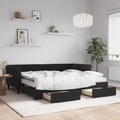 vidaXL, vidaXL Tagesbett Ausziehbar mit Schubladen Schwarz 90x200 cm Samt