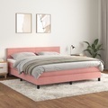 vidaXL, vidaXL Boxspringbett mit Matratze Rosa 180x200 cm Samt