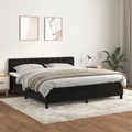 vidaXL, vidaXL Boxspringbett mit Matratze Schwarz 160x200 cm Samt