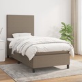 vidaXL, vidaXL Boxspringbett mit Matratze Taupe 90x200 cm Stoff