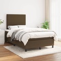vidaXL, vidaXL Boxspringbett mit Matratze Dunkelbraun 120x200 cm Stoff