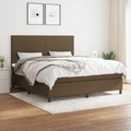 vidaXL, vidaXL Boxspringbett mit Matratze Dunkelbraun 160x200 cm Stoff
