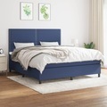 vidaXL, vidaXL Boxspringbett mit Matratze Blau 160x200 cm Stoff