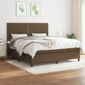vidaXL, vidaXL Boxspringbett mit Matratze Dunkelbraun 180x200 cm Stoff