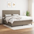 vidaXL, vidaXL Boxspringbett mit Matratze Taupe 200x200 cm Stoff